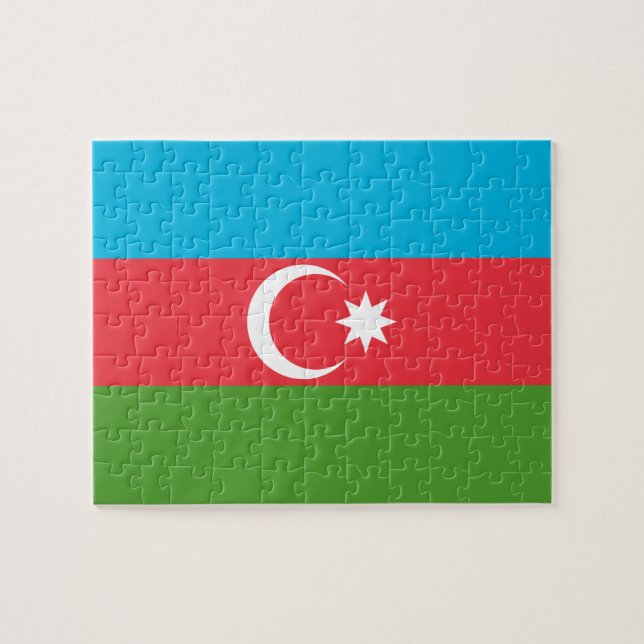 Quebra-cabeça com bandeira do Azerbaijão (Horizontal)