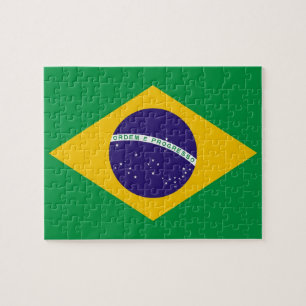 Quebra-cabeça com bandeira do Brasil