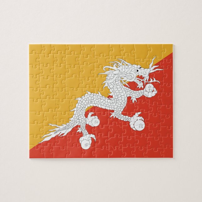 Quebra-cabeça com bandeira do Butão (Horizontal)