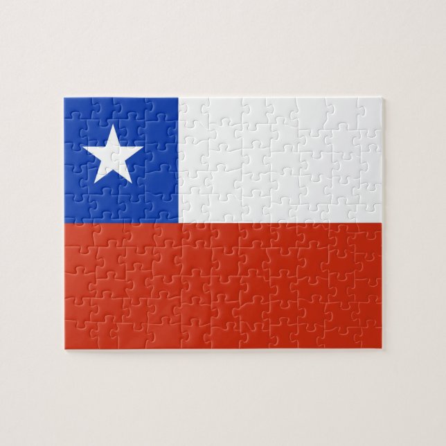 Quebra-cabeça com Bandeira do Chile (Horizontal)