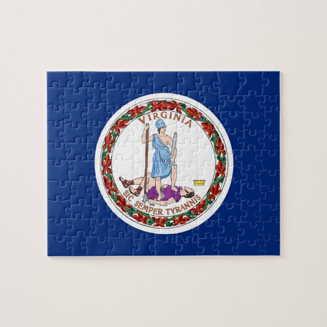 Quebra-cabeça com Bandeira do Estado da Virgínia (Horizontal)