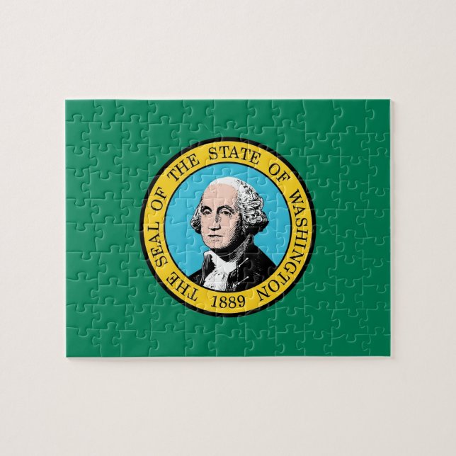 Quebra-cabeça com bandeira do Estado de Washington (Horizontal)