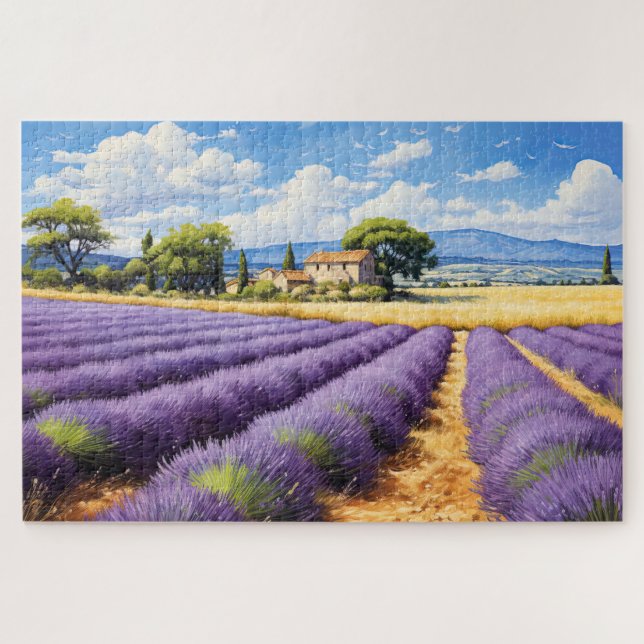 Quebra-cabeça com encantadora lavanda Provença Fra (Horizontal)
