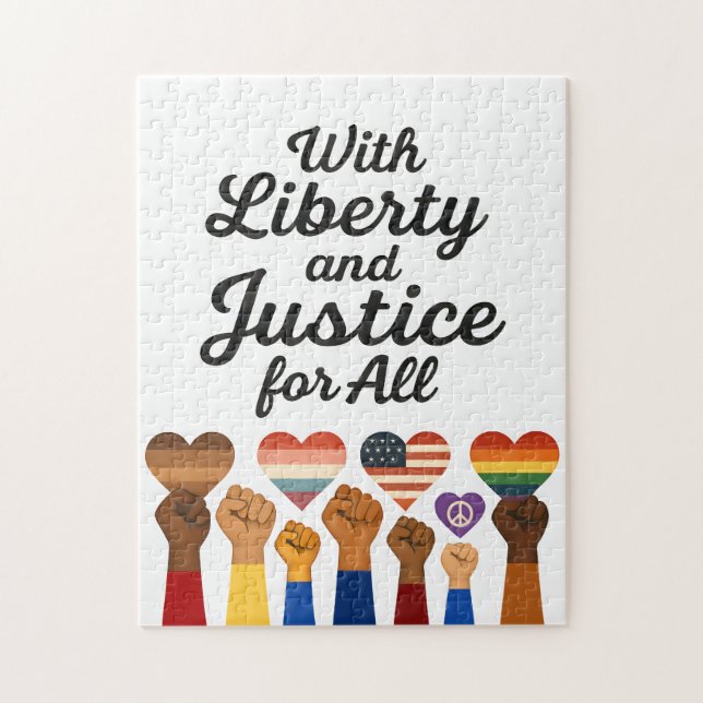 Quebra-cabeça Com Liberdade e Justiça para Todos Protesto Liberd (Vertical)
