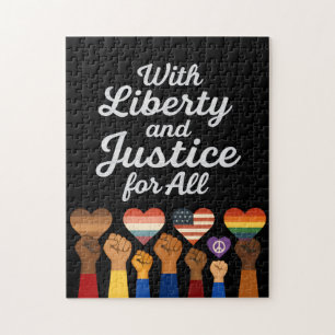 Quebra-cabeça Com Liberdade e Justiça para Todos Protesto Liberd
