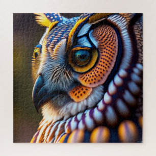 Quebra-cabeça com macro foto de coruja