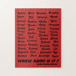 Quebra-cabeça com nomes para homens e mulheres