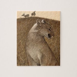 Quebra-cabeça com ORDEM NATURAL de cervos do puma