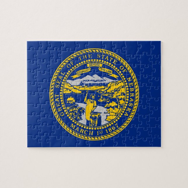 Quebra-cabeça com pavilhão do Estado de Nebraska (Horizontal)