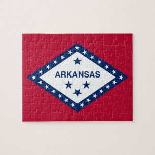 Quebra-cabeça com pavilhão do Estado do Arkansas