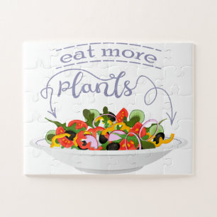 Quebra-cabeça Coma mais plantas com cartazes de motivação de sal