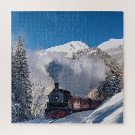 Quebra-cabeça Comboio a vapor numa terra de inverno