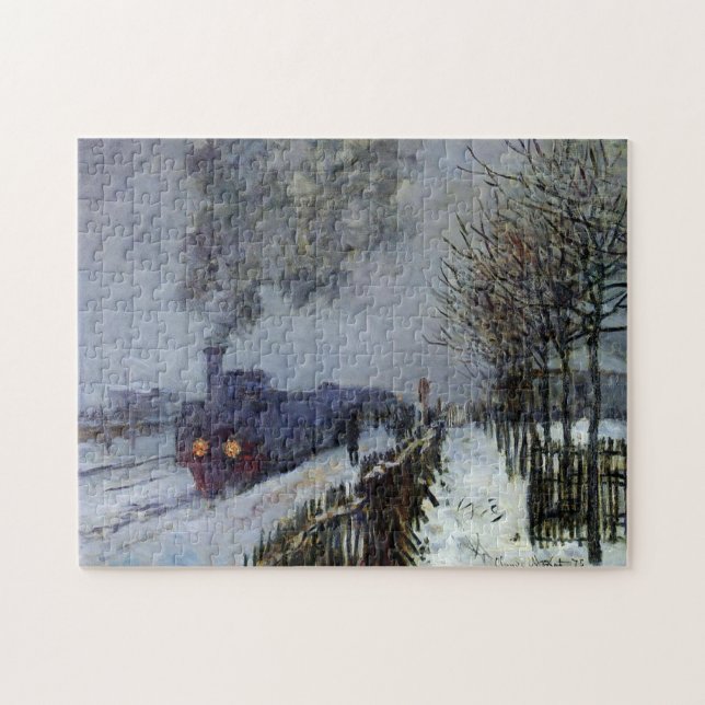 Quebra-cabeça Comboio em neve Monet Fine Art (Horizontal)