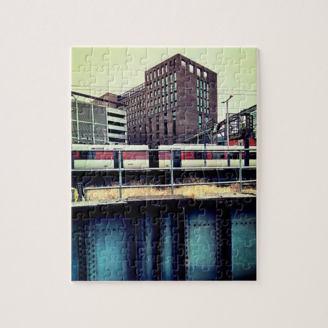 Quebra-cabeça Comboio, na estação Leeds. (Vertical)