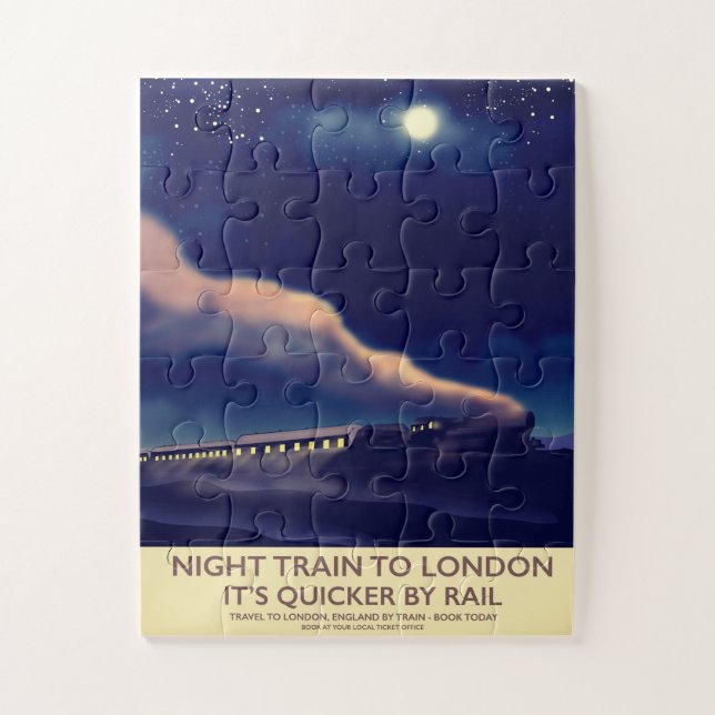 Quebra-cabeça Comboio Noturno Para Londres. (Vertical)