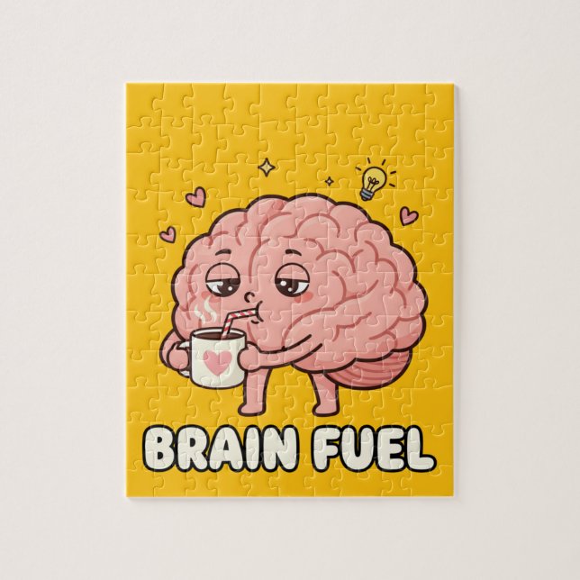 Quebra-cabeça Combustível Cerebral: Cartoon de Motivação para Ca (Vertical)