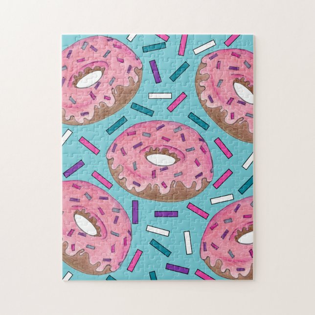 Quebra-cabeça Comida de Lixo de Rosquinha Rosa Sprinkles de Fosc (Vertical)