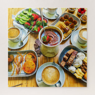 Quebra-cabeça Comida de Sessert de Café de Chocolate