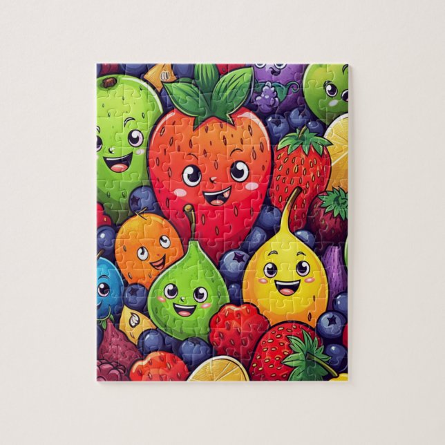 Quebra-cabeça Comida divertida do Personagem de desenho animado  (Vertical)