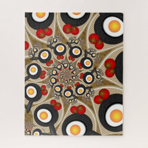 Quebra-cabeça Comida Engraçada De Arte Fractal, Tomates, Ovos
