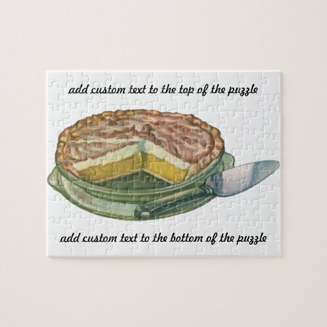 Quebra-cabeça Comida Vintage, Lemon Meringue Pie Dessert (Horizontal)