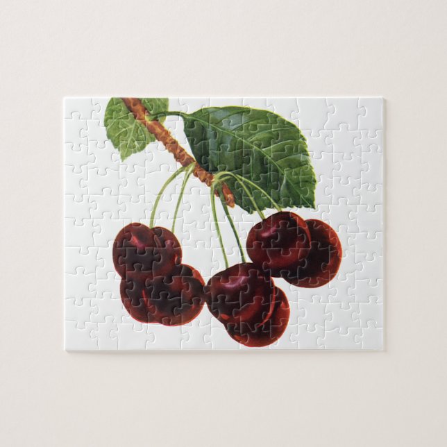 Quebra-cabeça Comidas de Frutas, Cerejas de Estripagem de uma Ár (Horizontal)