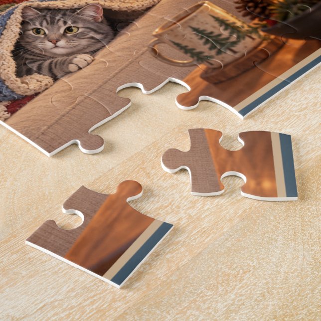 Quebra-cabeça Comitê de Cobertores Gatos Aconchegantes Puzzle (Lateral)