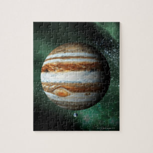 Quebra-cabeça Comparação de Jupiter e de terra