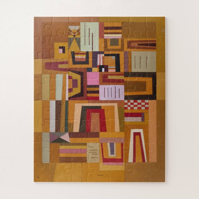 Quebra-cabeça Compensação, Arte Geométrica Inspirada em Kandinsk (Vertical)