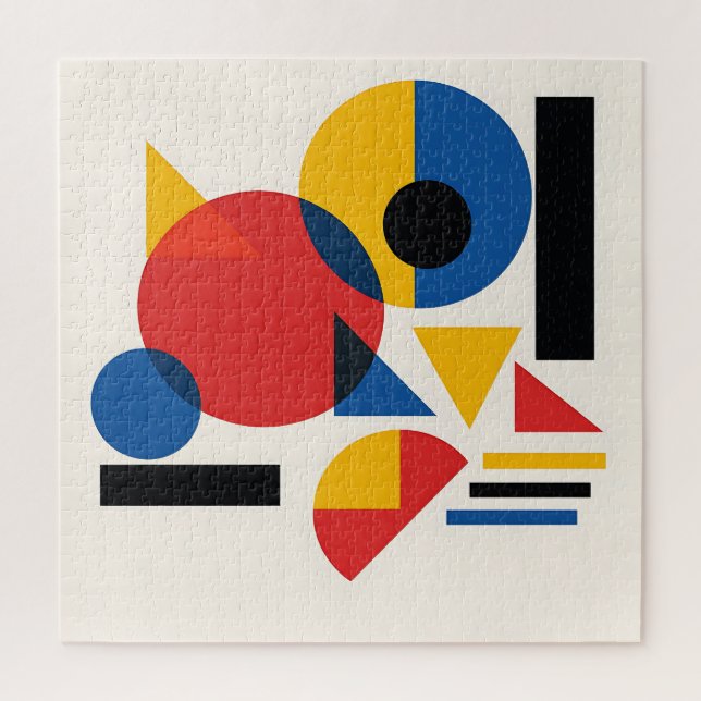 Quebra-cabeça Composição Abstrata Geométrica Bauhaus (Vertical)