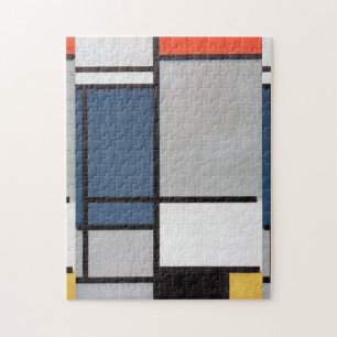 Quebra-cabeça Composição Mondrial com Vermelho, Azul, Preto, Ama