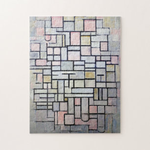 Quebra-cabeça Composição Rosa e Cinzas, Mondrian