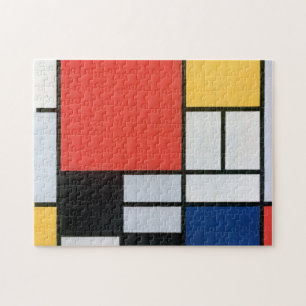 Quebra-cabeça Composição Vermelho, Amarelo, Azul, Preto, Mondr