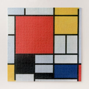 Quebra-cabeça Composição Vermelho, Amarelo, Azul, Preto, Mondria