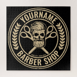 Quebra-cabeça Compro de Barber Personalizado Skull Rockabilly Sa