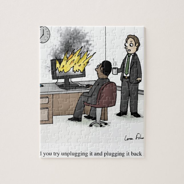 Quebra-cabeça Computador e desenhos animados engraçados do (Vertical)