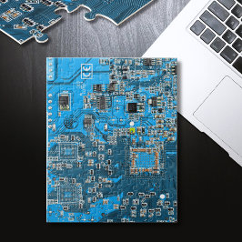 Quebra-cabeça Computer Geek Circuit Board Blue