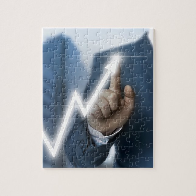 Quebra-cabeça Conceito de ecrã táctil do preço das ações dos des (Vertical)