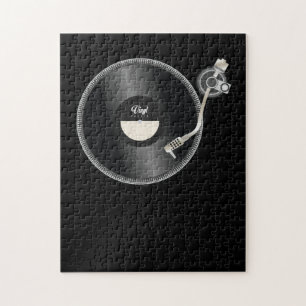 Quebra-cabeça conceito simples de disco de vinil girável