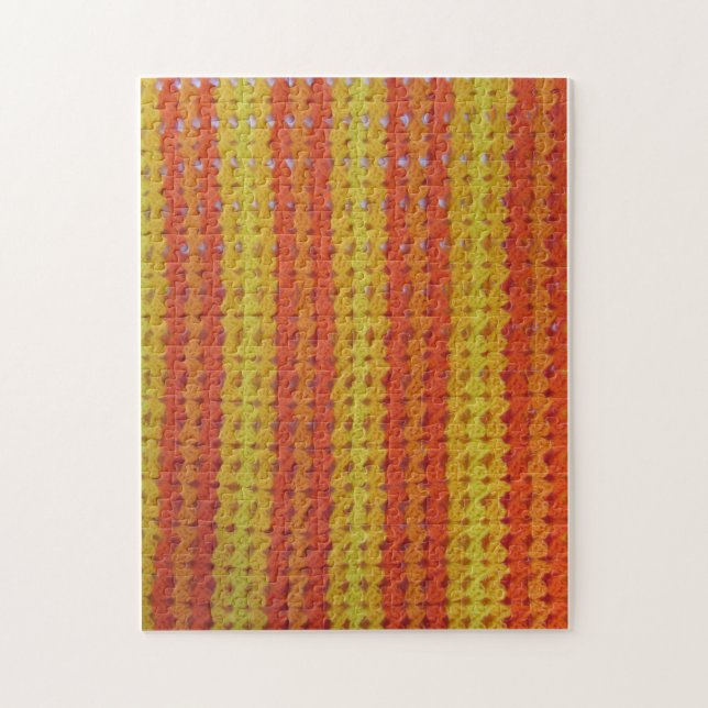 Quebra-cabeça - Conchas laranja em Crochet (Vertical)