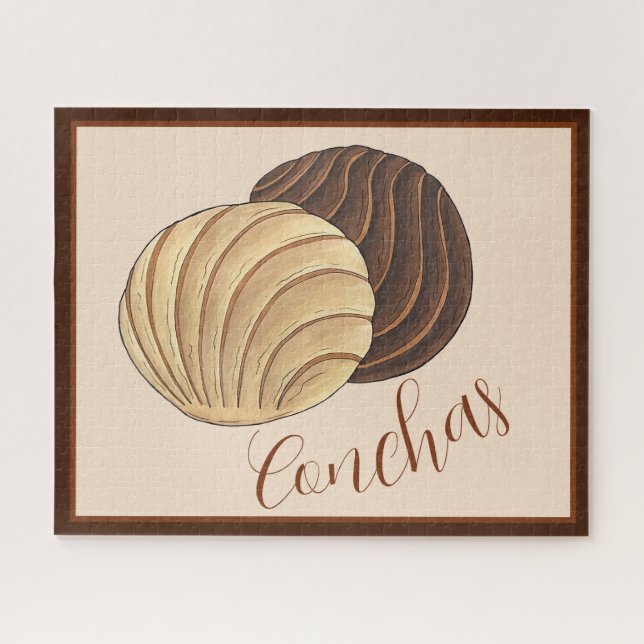 Quebra-cabeça Conchas Pan Dulce Sweet Bread Panadería Mexicano (Horizontal)