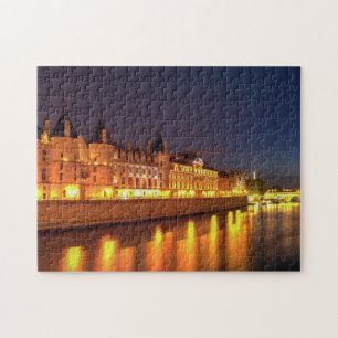 Quebra-cabeça Conciergerie iluminada à noite - Paris, França
