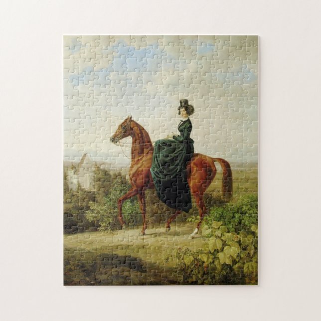 Quebra-cabeça Condessa em Horseback (Cavalo Marrom Elegante) (Vertical)