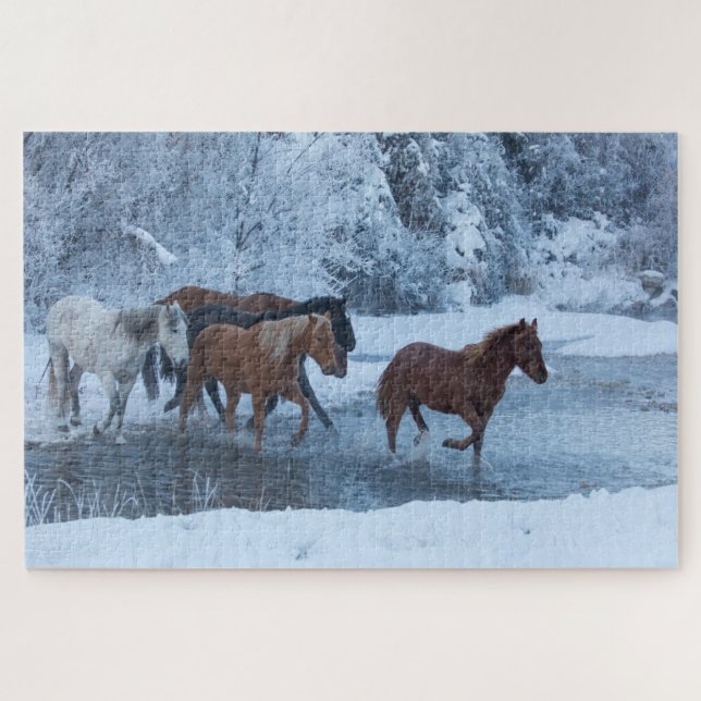 Quebra-cabeça Condução de Cavalos no Inverno (Horizontal)