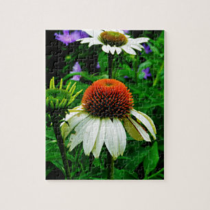 Quebra-cabeça ConeFlowers branco e alaranjado