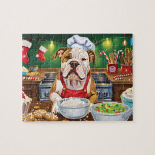 Quebra-cabeça Confeitaria de Natal do Bulldog Americano: Natal F
