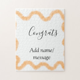 Quebra-cabeça Congrats orange spiral Spanish border boho retro n