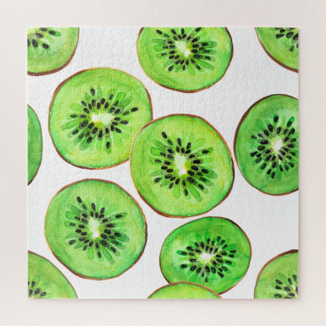 Quebra-cabeça Conjunto de Aquaulas de Fruta Verde de Kiwi (Vertical)