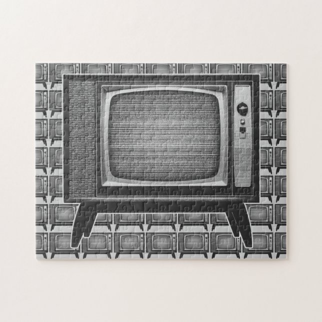 Quebra-cabeça Conjunto de Televisão Retro Pop Art (Horizontal)