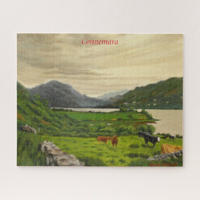 Quebra-cabeça Connemara Ireland Scenical Cattle Fazenda com Cava (Horizontal)